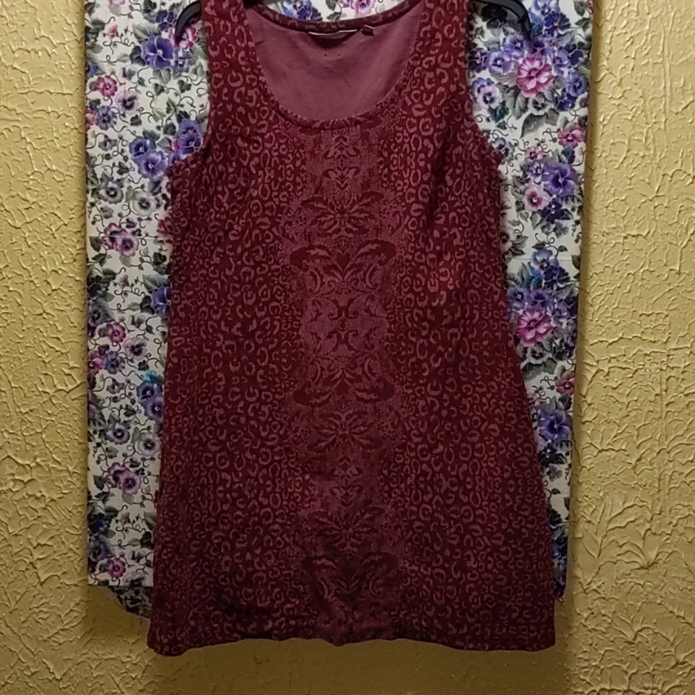 Athleta Burgundy Shayla Printed Ponte Knit dress